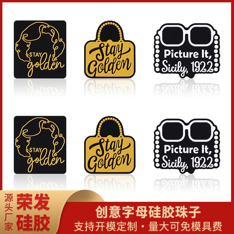 Wholesale 20pcs/packAlphabet Cartoon DIY Silicone Bead Accessories